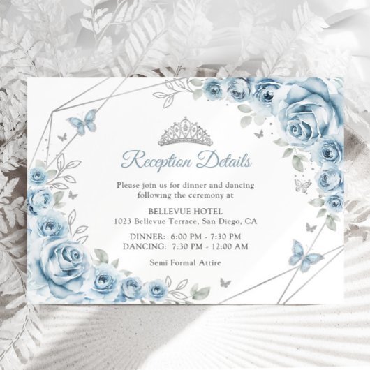 ベビーブルーのシルバーフラワーキンチェアネラの詳細 エンクロージャーカード