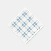ベビーブルーのストライプチェック柄 スタンダードカクテルナプキン (角)