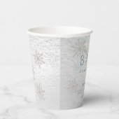 ベビーブルーのベビーシャワー外は寒い 紙コップ (右)