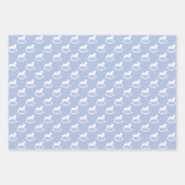 ベビーブルーのロッキングホース ラッピングペーパーシート (正面2)