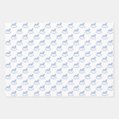 ベビーブルーのロッキングホース ラッピングペーパーシート (正面)