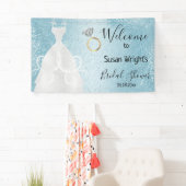 ベビーブルーの中のブライダルシャワー 横断幕 (インサイチュ)