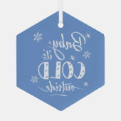 ベビーブルーの外は寒い ガラスオーナメント (裏面)