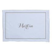 ベビーブルーの枕パーソナライズされた箱 枕カバー (正面)