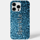 ベビーブルーの疑似ラメスパークル テキスト Case-Mate iPhoneケース (裏面)