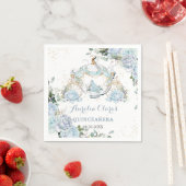 ベビーブルーの花のローズプリンセスの馬車 キンチェアラ スタンダードカクテルナプキン (インサイチュ)