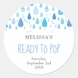 ベビーブルーの雫が降るReady to Pop ラウンドシール