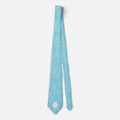 ベビーブルーろうけつ染めフローラ植物学 ネクタイ (正面)