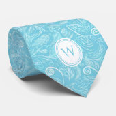 ベビーブルーろうけつ染めフローラ植物学 ネクタイ (ロール)