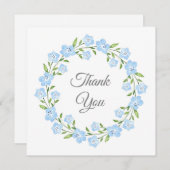 ベビーブルーアイズウォーターカラーフローラリース サンキューカード (正面/裏面)