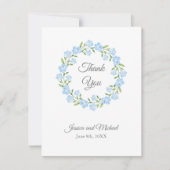 ベビーブルーアイズウォーターカラーフローラリース サンキューカード (正面)