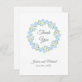 ベビーブルーアイズウォーターカラーフローラリース サンキューカード (正面/裏面)