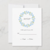 ベビーブルーアイズウォーターカラーフローラリース 出欠カード (正面)