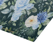 ベビーブルーアイボリーホワイトローゼスフローラグリーンリーカスタム カッティングボード (角)