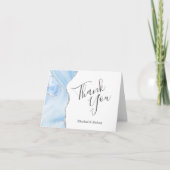 ベビーブルーアゲテ結婚シルバーズサンキュー カード (正面)