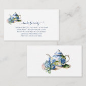 ベビーブルーアジサイ茶パーティー用の書籍 エンクロージャーカード (正面/裏面)