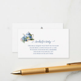 ベビーブルーアジサイ茶パーティー用の書籍 エンクロージャーカード