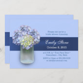 ベビーブルーアジドランゲアメイソンジャーブライダルシャワー 招待状 (正面/裏面)