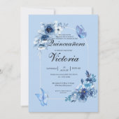 ベビーブルーアーチフローラ蝶キンセアニラ 招待状 (正面)