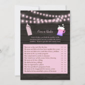 ベビーブルーイングピンク上またはベビーシャワーゲームの下 招待状 (正面)