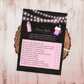 ベビーブルーイングピンク上またはベビーシャワーゲームの下 招待状