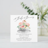 ベビーブルーイングピンク牡丹フローラベビーティーインビタ 招待状 (スタンド正面)