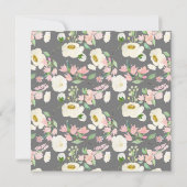 ベビーブルーイングピンク牡丹フローラベビー茶 招待状 (裏面)