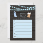 ベビーブルーイングブルー推測ベビー食品シャワーゲーム 招待状 (正面)