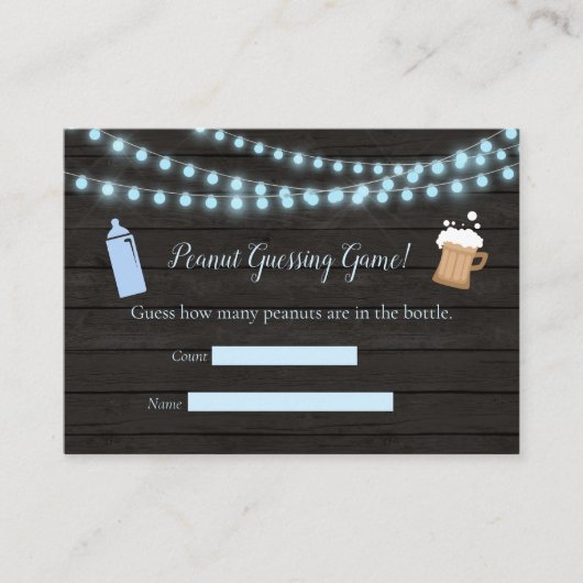 ベビーブルーイングブルー推量ゲーム赤ちゃんシャワー エンクロージャーカード (正面)