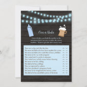 ベビーブルーイング青の上またはベビーシャワーゲーム 招待状 (正面)