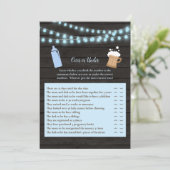 ベビーブルーイング青の上またはベビーシャワーゲーム 招待状 (スタンド正面)