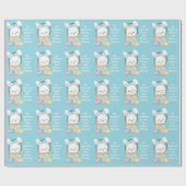 ベビーブルーイースターバニーカスタムかわいい子供たち ラッピングペーパー (フラット)