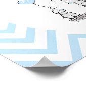 ベビーブルーエレファントパーソナライズされた男の赤ちゃん ポスター (角)