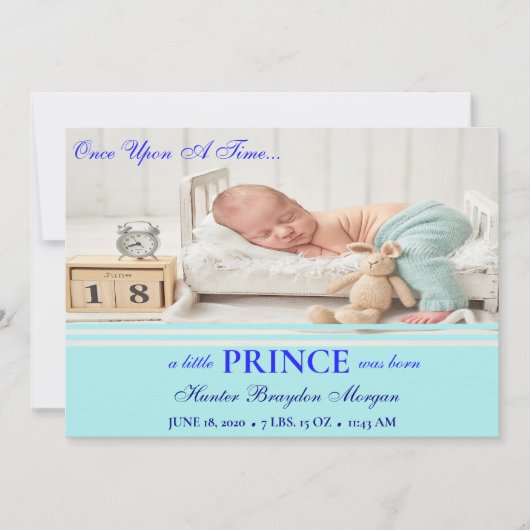 ベビーブルーオーバーレイ誕生のお知らせ 招待状 (正面)