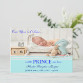 ベビーブルーオーバーレイ誕生のお知らせ 招待状 (スタンド正面)