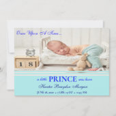 ベビーブルーオーバーレイ 誕生のお知らせ 招待状 (正面)