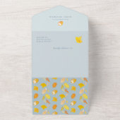 ベビーブルーカボチャ赤ちゃんシャワー オールインワン招待状 (外側)