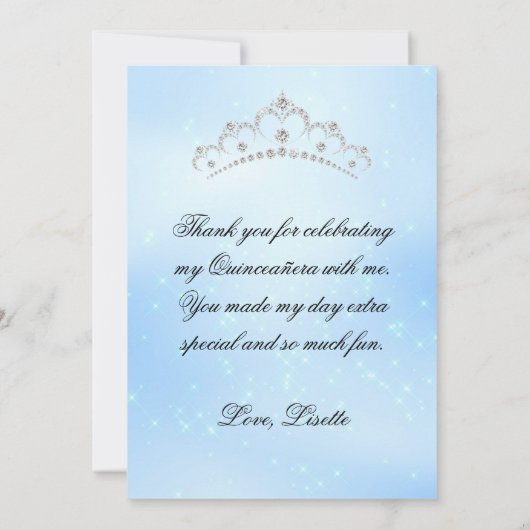 ベビーブルーキンセアニェラ追加パーソナライズされた写真 サンキューカード (裏面)