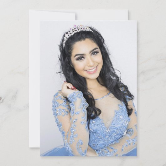 ベビーブルーキンセアニラバラと蝶の写真 サンキューカード (裏面)