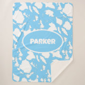 ベビーブルークウプリントシェルパブランケット シェルパブランケット (正面)