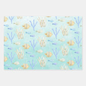 ベビーブルークジラタコシーホースアンダーシーアクア ラッピングペーパーシート (正面)