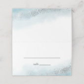 ベビーブルークラウドシルバーズ結婚グリッター プレイスカード (外部開封)