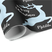 ベビーブルークリスマストインデナーパタパーソナライズされたーン ラッピングペーパー (ロールコーナー)