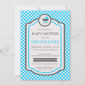 ベビーブルークレードル赤ちゃんシャワー 招待状 (正面)