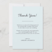 ベビーブルーグラデーションシルバー結婚ズ サンキューカード (裏面)