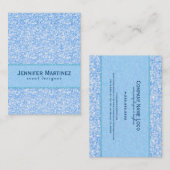ベビーブルーグリッターとキラキラ模様 名刺 (正面/裏面)