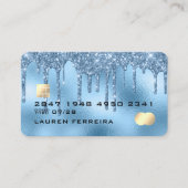 ベビーブルーグリッタードリッピングガーリーデビフェイクットカード 名刺 (正面)