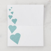 ベビーブルーグリッターハート座席表/エスコートカード プレイスカード (内部開封)