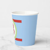ベビーブルーグリーンと赤カスタム誕生日番号Pap 紙コップ (左)
