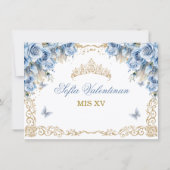 ベビーブルーゴールドフラワーキンセアネーラ セーブザデート (裏面)